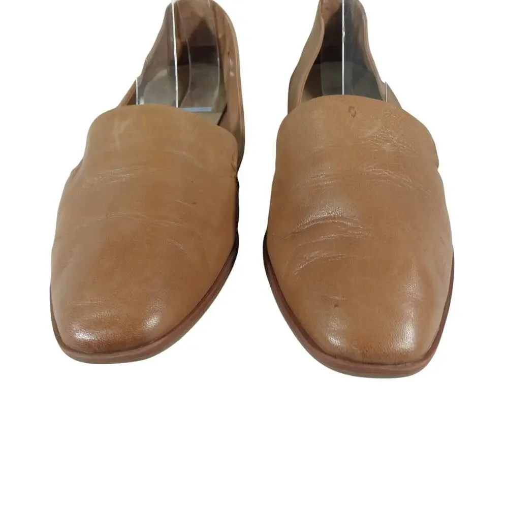 ALDO! PECAN BROWN GENUINE LEATHER NIPPED TOE, FLEX SOLE, PADDED FLATS! SZ 8.5M